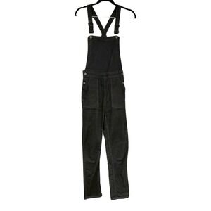 Madewell Black Denim Overalls Adjustable Straps Straight Leg